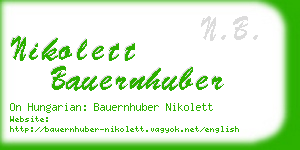 nikolett bauernhuber business card